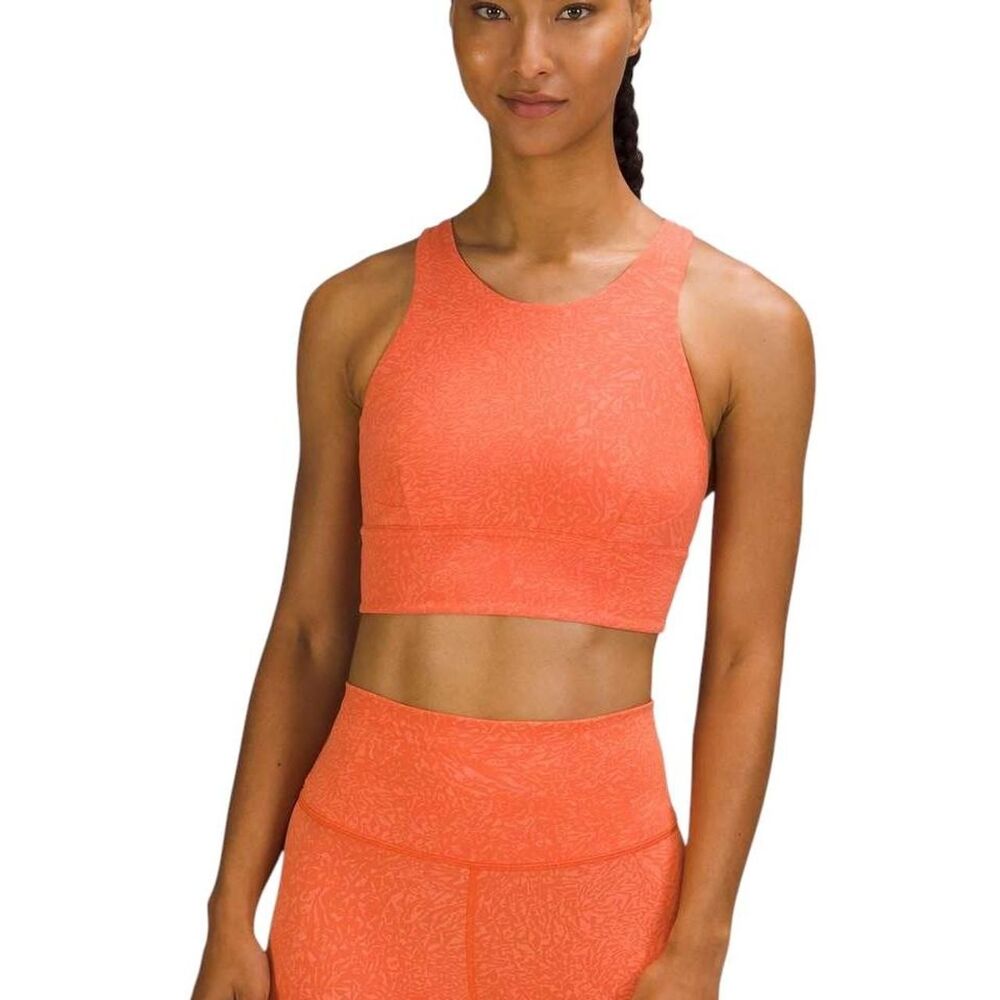 Lululemon Wunder Train Long-Line Bra *Medium Support in Crunch Warm Coral